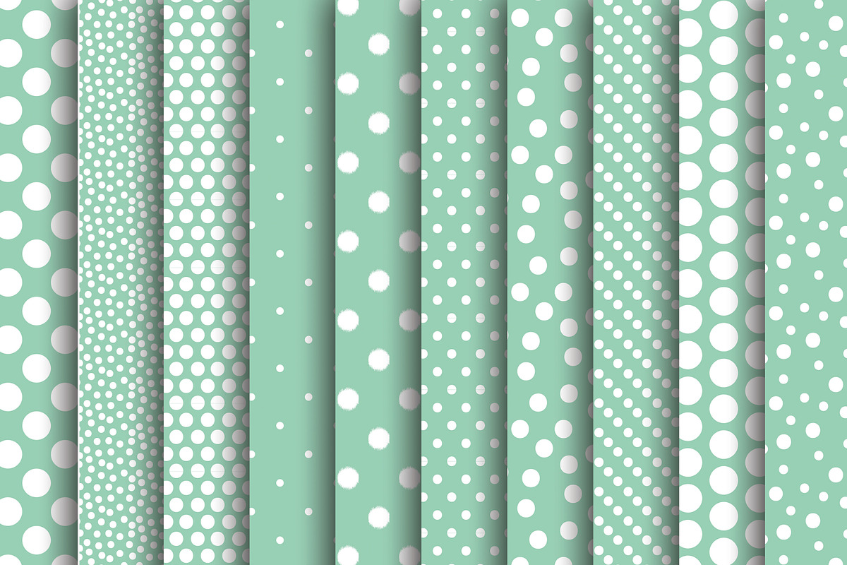 Mint Green Digital Polka Dot Papers in Patterns - product preview 8