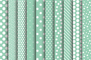 Mint Green Digital Polka Dot Papers