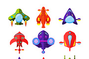 Cartoon Rockets and Spaceships 