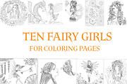 10 unique fairy designs set