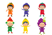 Kids in Fruit and Berry Costumes