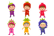 Children in Fruit and Berry Costumes
