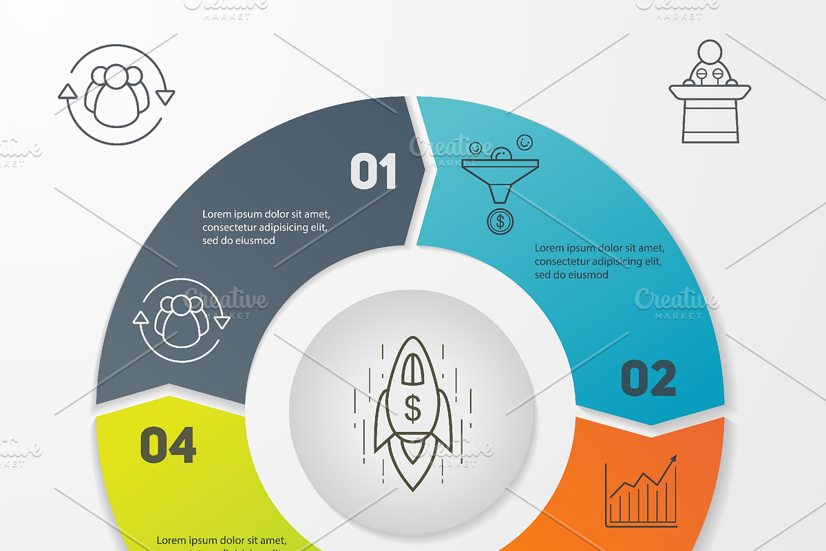Cycle business infographics. Vector in Graphics - product preview 8