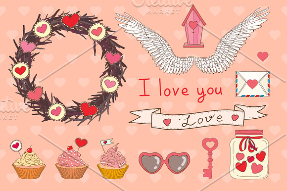 Vector set of Valentine's Day. in Illustrations - product preview 2