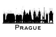 Prague City skyline silhouette