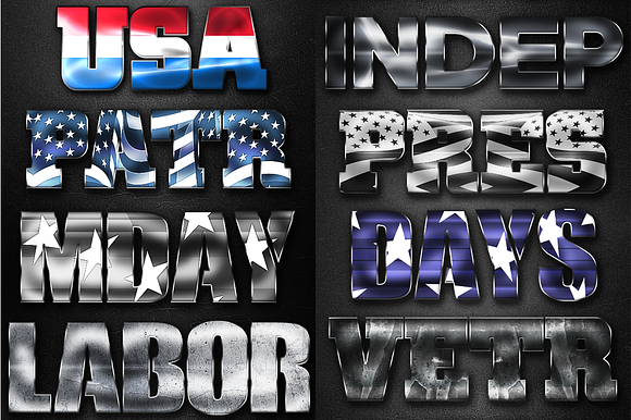 Patriotic Layer Styles in Photoshop Layer Styles - product preview 1