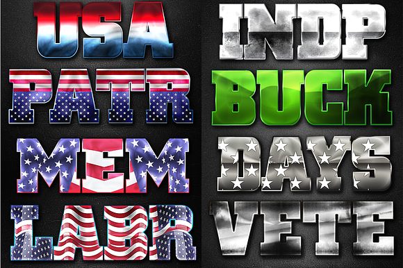 Patriotic Layer Styles in Photoshop Layer Styles - product preview 3