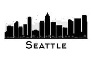 Seattle City skyline silhouette