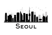 Seoul City skyline silhouette