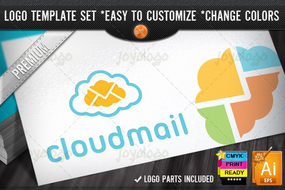 Server Email Cloud Service Logo in Logo Templates - product preview 8