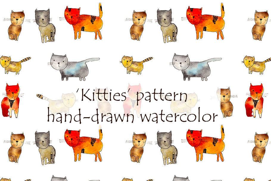 Cats seamless pattern in Patterns - product preview 8