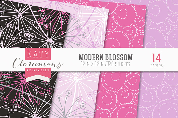 Modern Blossom patterned paper in Patterns - product preview 3