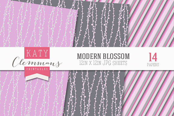 Modern Blossom patterned paper in Patterns - product preview 5