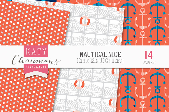 Nautical Nice patterned papers in Patterns - product preview 1