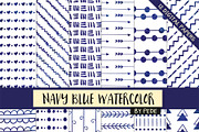 Navy and white watercolor papers