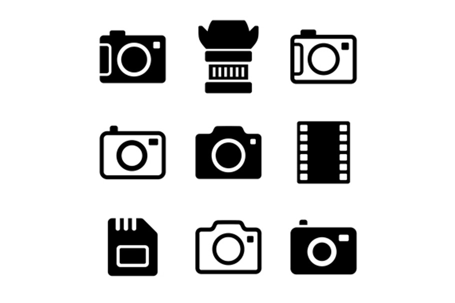 Photo Camera Icons Set