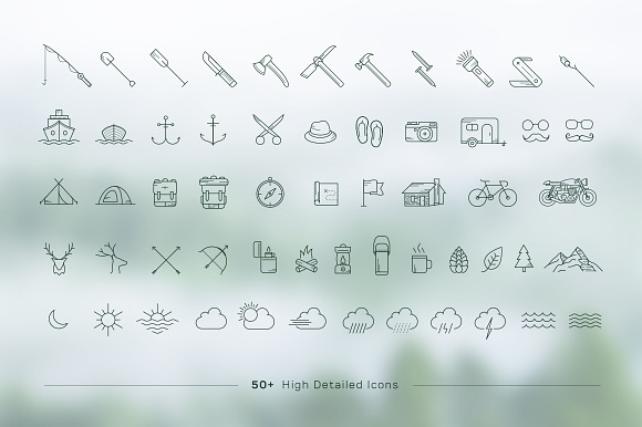Adventure Icons + Vintage Logo Pack in Graphics - product preview 1