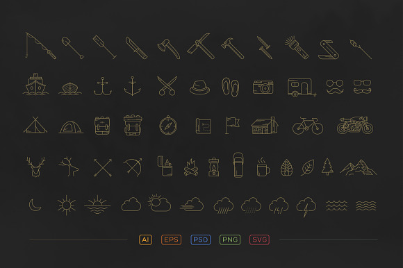 Adventure Icons + Vintage Logo Pack in Graphics - product preview 3