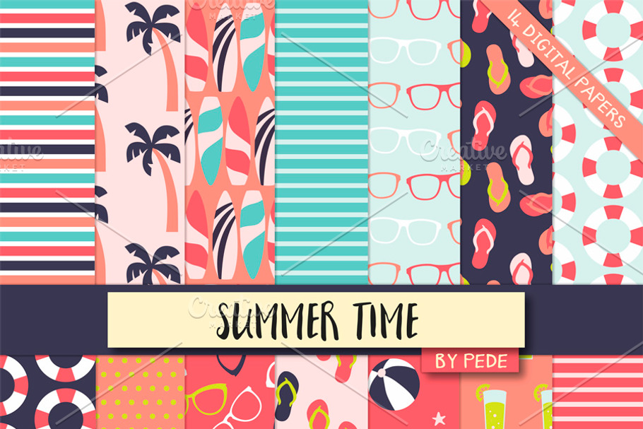  Summer digital paper in Patterns - product preview 8