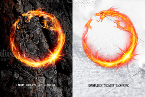 Vector Illustration of Fire Dragon in Logo Templates - product preview 2