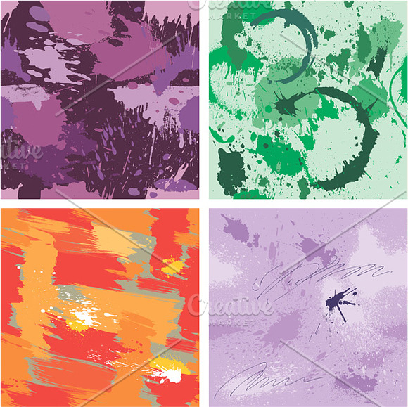 Set of 8 seamless pattern with blots in Patterns - product preview 1