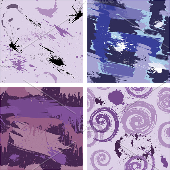 Set of 8 seamless pattern with blots in Patterns - product preview 2