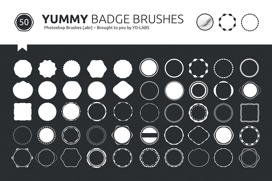 Yummy Badge Brushes in Photoshop Brushes - product preview 8