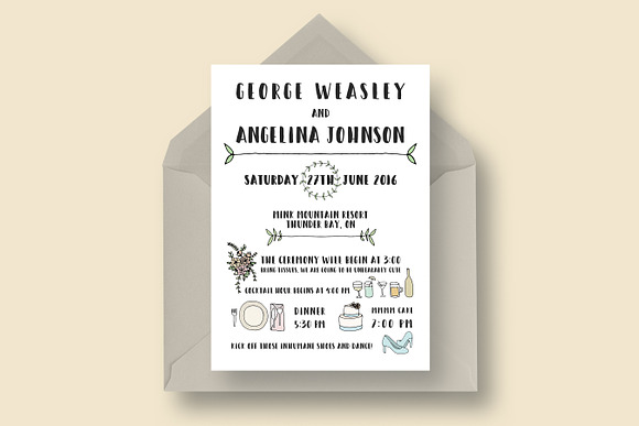 Fun Wedding Invitation Suite in Wedding Templates - product preview 1