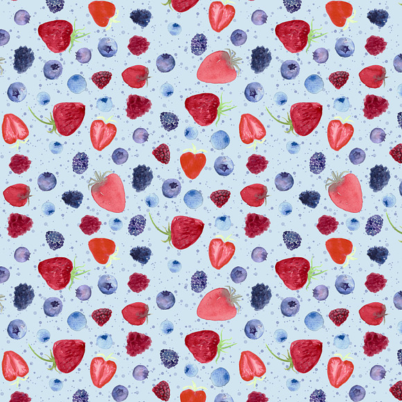 Watercolor Seamless Patterns - Fruit in Patterns - product preview 1