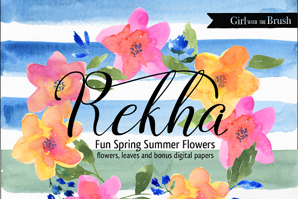 Watercolor Summer Florals + Bonus