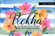 Watercolor Summer Florals + Bonus