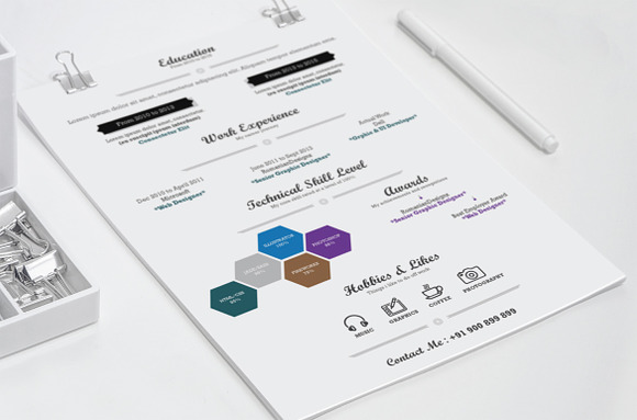Infographic Resume - Ai & Docx in Resume Templates - product preview 1