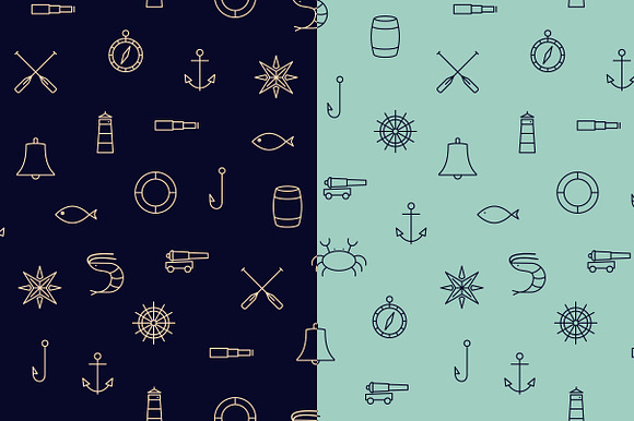 15 Ship & Sea line icons + patterns in Navigation Icons - product preview 2