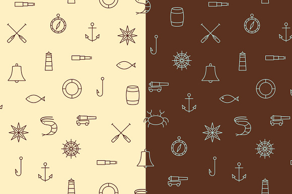 15 Ship & Sea line icons + patterns in Navigation Icons - product preview 3