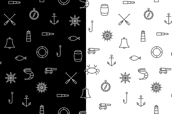 15 Ship & Sea line icons + patterns in Navigation Icons - product preview 4