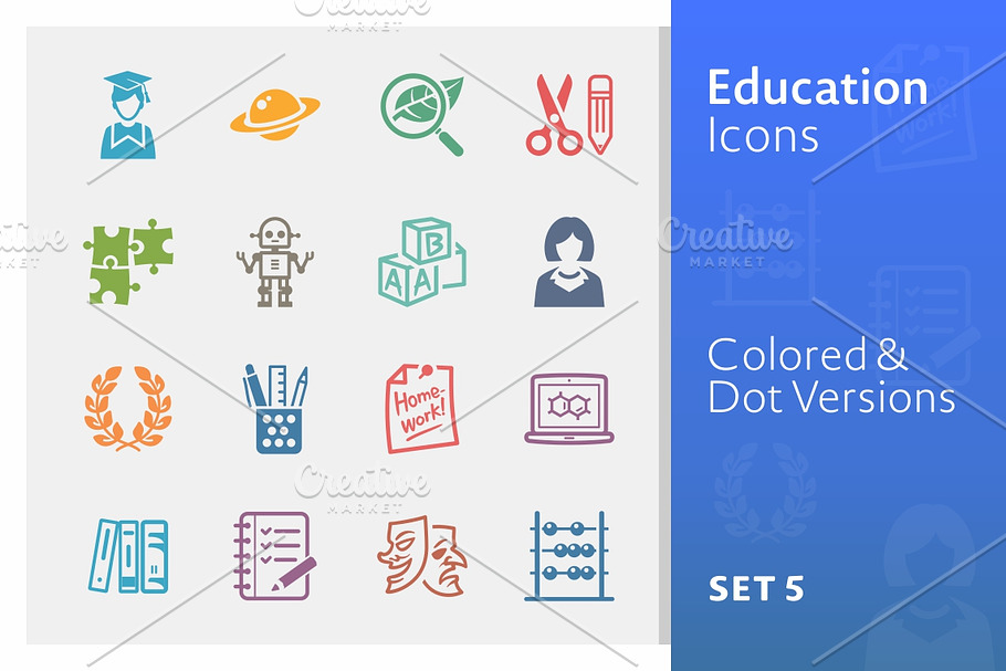 Education Icons Set 5 | Colored in Graphics - product preview 8