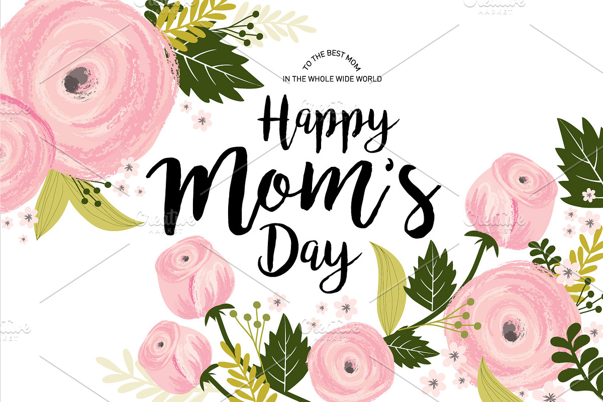 mother's day template vector in Illustrations - product preview 8