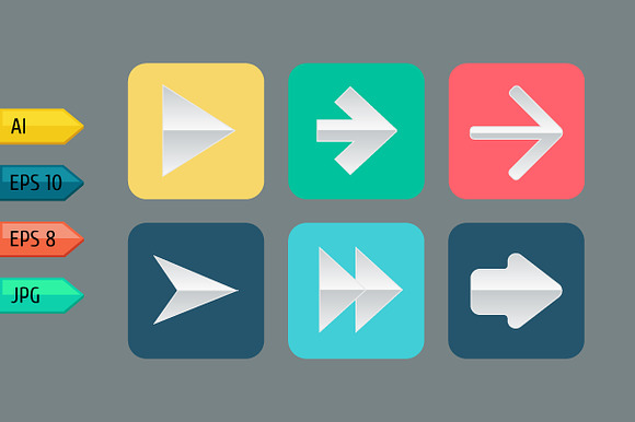 Set of papper arrow icons. in Graphics - product preview 1