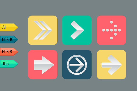 Set of papper arrow icons. in Graphics - product preview 3