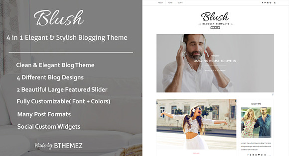 Blush Responsive Blogger Template in Website Templates - product preview 3