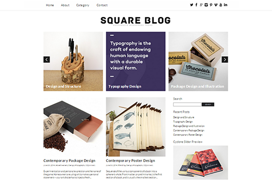 Square Blog Responsive Theme in WordPress Blog Themes - product preview 8