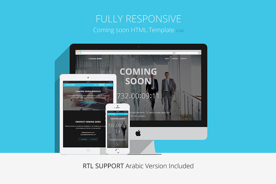 Responsive Coming Soon Website HTML