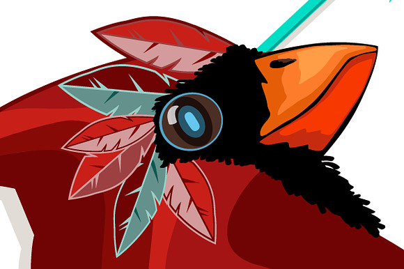 Cardinal bird with burning look. in Graphics - product preview 3
