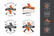 Hunting club emblems set