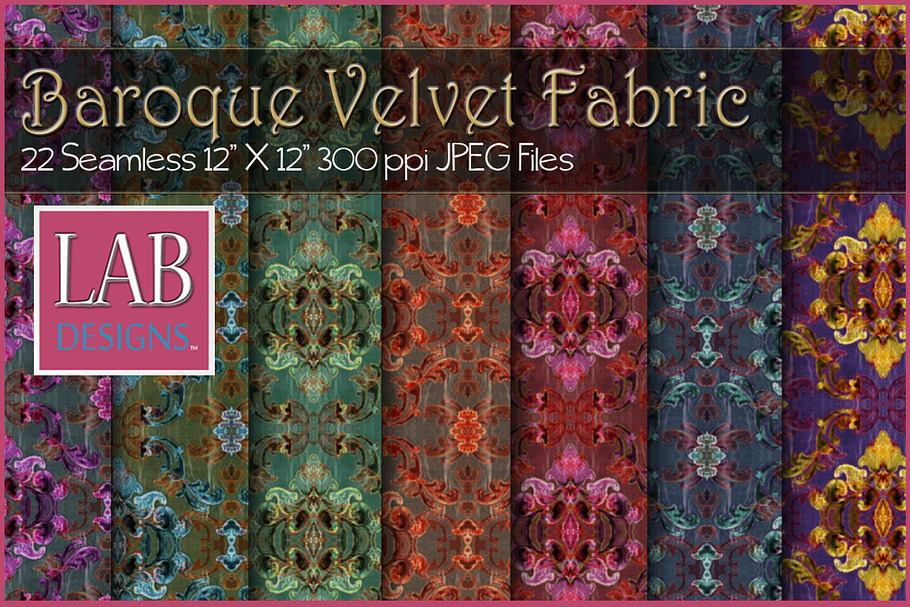 22 Baroque Velvet Fabric Textures