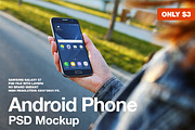 Android Phone Realistic PSD Mockup