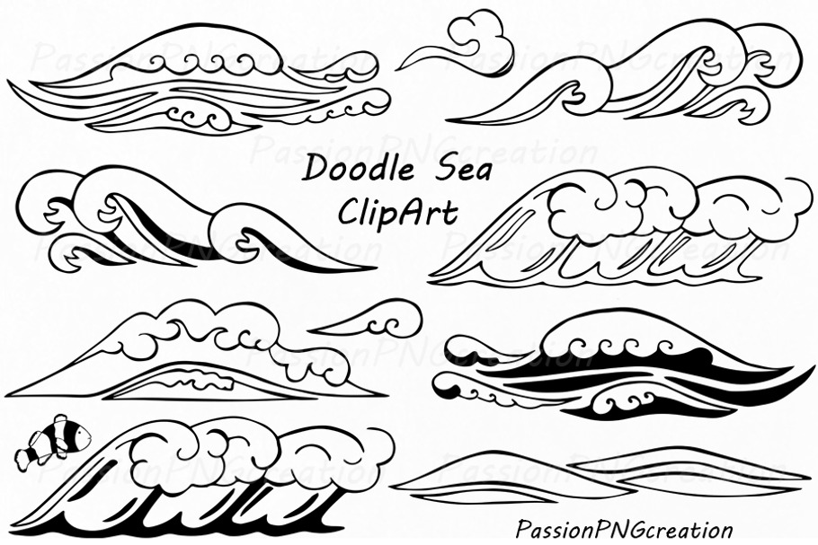 Doodle Sea Clipart