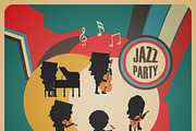 abstract jazz band poster