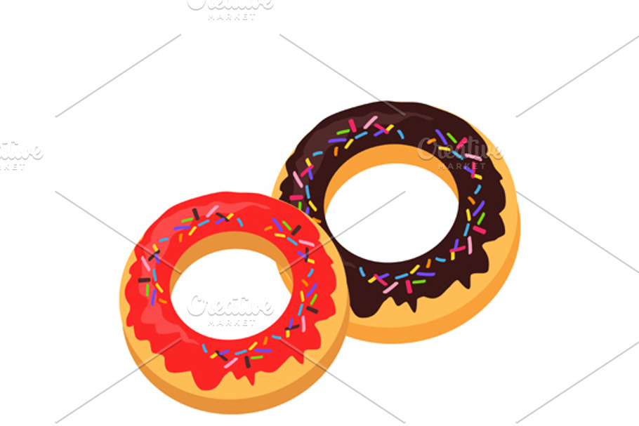 Sweet Donuts logo Design Flat Food