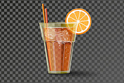 Orange drink in the glass